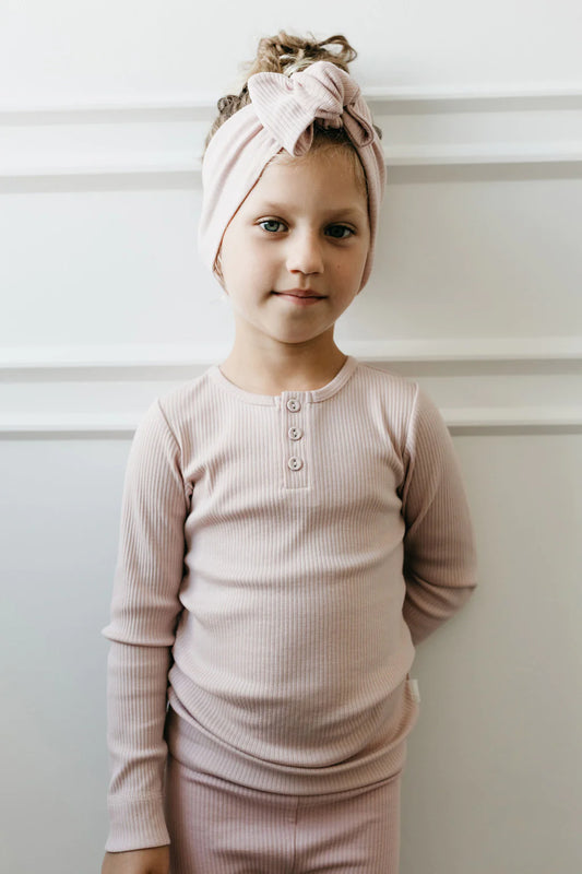 Organic Cotton Modal Long Sleeve Henley - Rosie SIZE 7YR