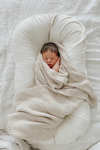 Shell Stitch Blanket | Oatmeal