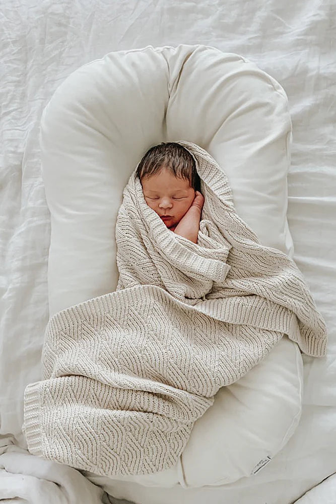 Shell Stitch Blanket | Oatmeal