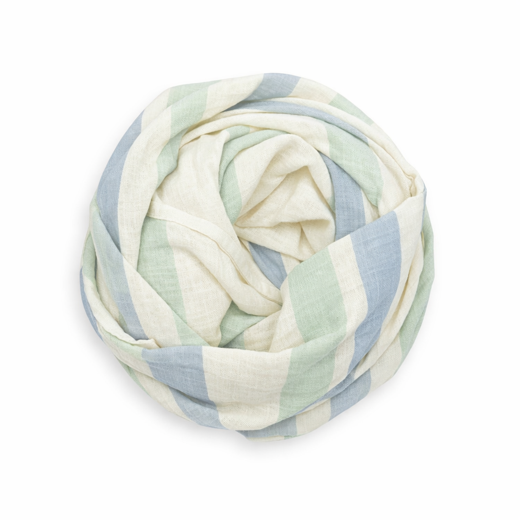 Ocean Mist Stripes Muslin Wrap
