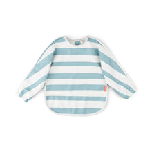 Load image into Gallery viewer, Blue Striped Sleeved Pocket Bib