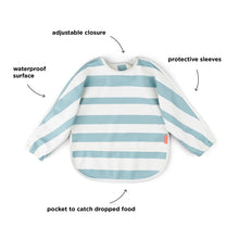 Load image into Gallery viewer, Blue Striped Sleeved Pocket Bib