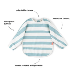 Blue Striped Sleeved Pocket Bib