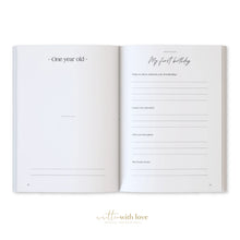 Load image into Gallery viewer, Classic White Linen Baby Memory Book with Keepsake Box