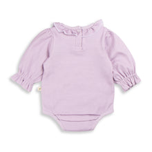 Load image into Gallery viewer, Frill Neck Bodysuit | Lavender Stripes