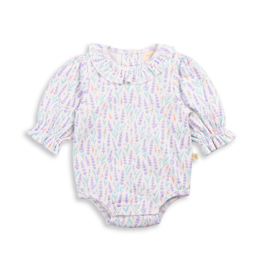 Frill Neck Bodysuit | Lavender Fields