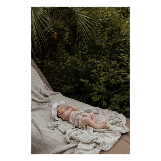 Stripe Anjou Muslin Swaddle Blanket