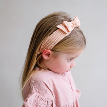 Load image into Gallery viewer, Peach Gingham Edie Alice Bow