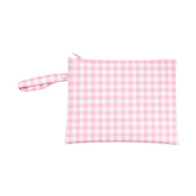 Load image into Gallery viewer, Stardust Shells/Pink Gingham Wet Bag Duo
