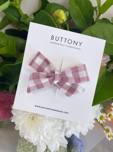 Big Sister Bow | Dusty Pink Gingham