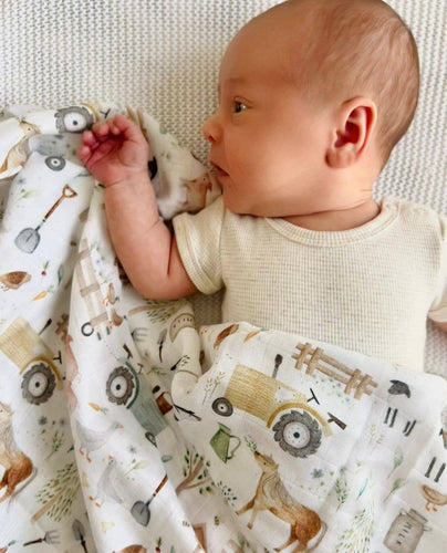 Farm Life Bamboo Muslin Wrap