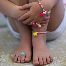 Load image into Gallery viewer, Rainbow Bracelet with Pom Pom and Pearl