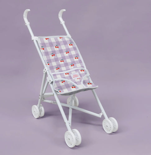 Dolls Stroller | Lilac Gingham Cherry
