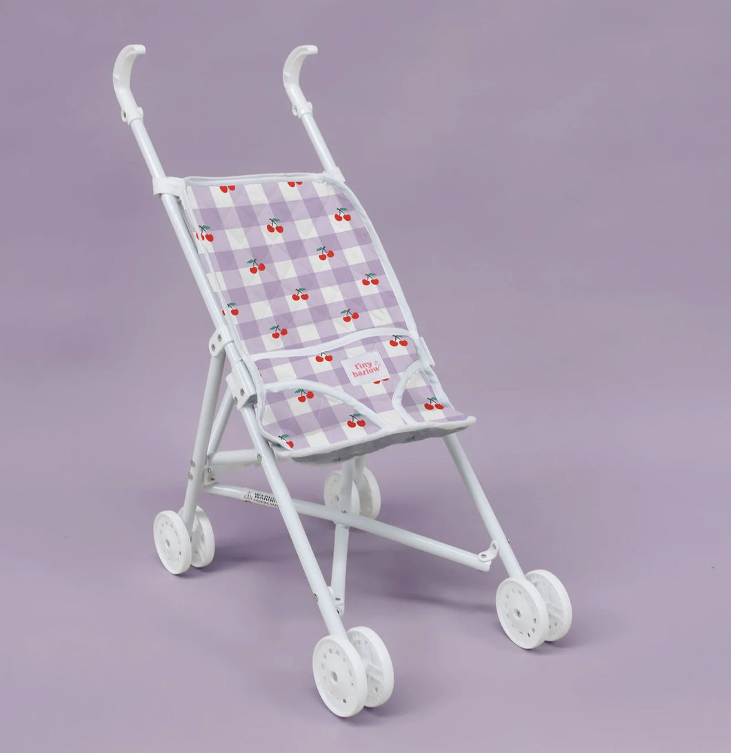 Dolls Stroller | Lilac Gingham Cherry