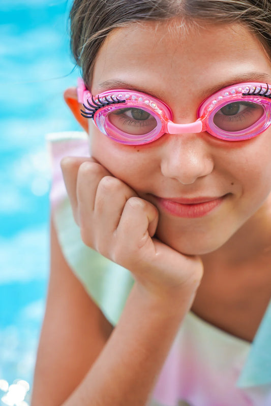3YRS+ Powder Puff Lash Pink Swim Goggles
