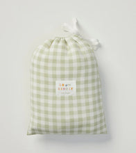 Load image into Gallery viewer, 0.2TOG Fitted Cot Sheet | Gumleaf Gingham