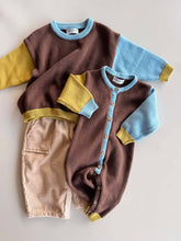 Load image into Gallery viewer, Cotton Knit Romper | Brown/Blue/Green