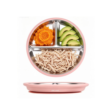 Load image into Gallery viewer, Dusty Pink Stainless Steel and Silicone Suction Plate