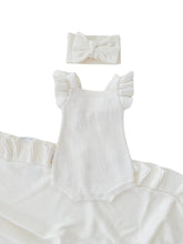 Load image into Gallery viewer, Frill Romper | Milk SIZE NB, 0-3M and 3-6M