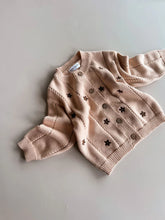 Load image into Gallery viewer, Cotton Knit Cardigan | Embroidery Brown Daisy