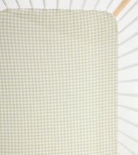 Load image into Gallery viewer, 0.2TOG Fitted Cot Sheet | Gumleaf Gingham