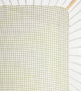 0.2TOG Fitted Cot Sheet | Gumleaf Gingham