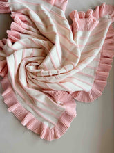 Load image into Gallery viewer, Raised Stripe Frill Blanket | Sweetpea