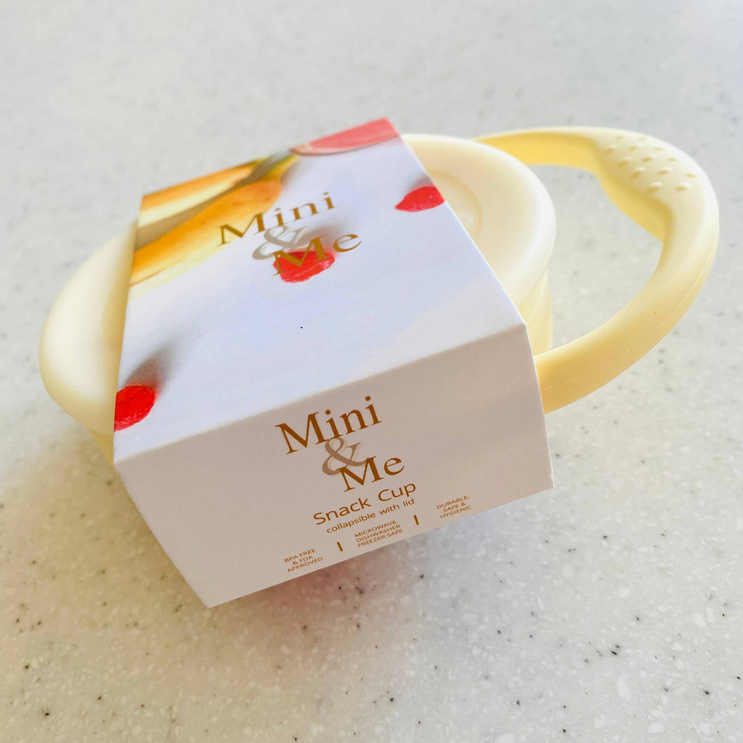 Custard Collapsible Snack Cup with Lid