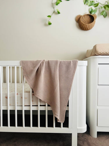 Cable Baby Blanket | Pebble