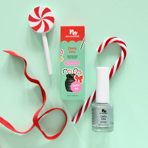 Water Based Scented Scratch Off Kids Nail Polish: Limited Edition Christmas - Candy Cane - Minty Green