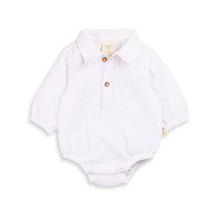 Load image into Gallery viewer, Polo Bodysuit | Snow white Crinkle Muslin