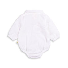 Load image into Gallery viewer, Polo Bodysuit | Snow white Crinkle Muslin