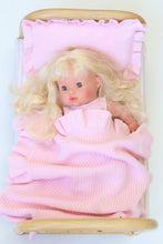 Load image into Gallery viewer, Pink Frilled Dolls Blanket and Pillow Set