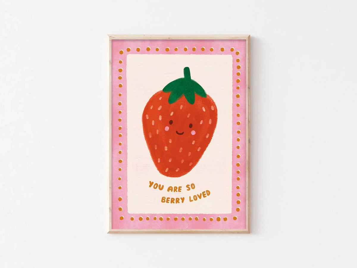 Berry Loved Strawberry Print