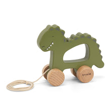 Load image into Gallery viewer, Mr Dino Wooden Pull Along Toy