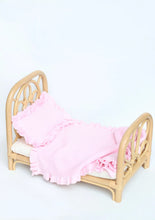 Load image into Gallery viewer, Pink Frilled Dolls Blanket and Pillow Set