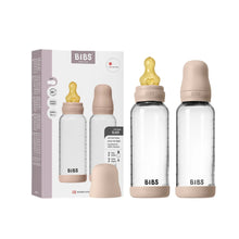Load image into Gallery viewer, BIBS Glass Bottle Complete Set (2 Pack) 240ml Latex - Blush