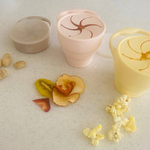 Almond Collapsible Snack Cup with Lid