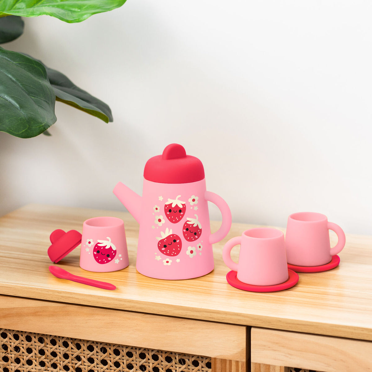 Silicone Tea Set - Strawberry Patch