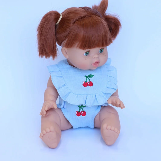 Cherry Dolls Bib and Diaper Set