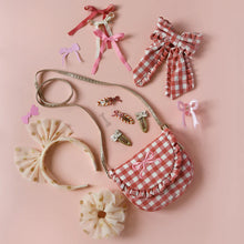 Load image into Gallery viewer, Gingham Ruffle Long Bow Clip
