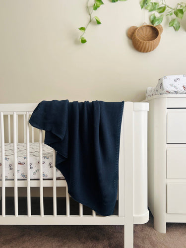 Cable Baby Blanket | Cambridge Blue
