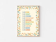 Load image into Gallery viewer, Confetti Affirmation Print - Modern Educational Kid's Art