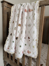Load image into Gallery viewer, Cottage Picnic Fur Lined Cot Blanket