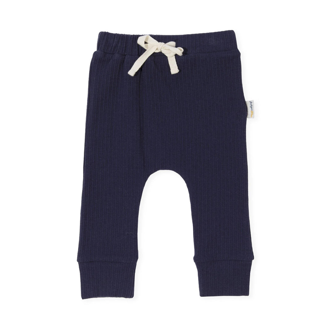 Bailey Drop Pants | Ribbed Navy