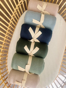 Cable Baby Blanket | Cambridge Blue