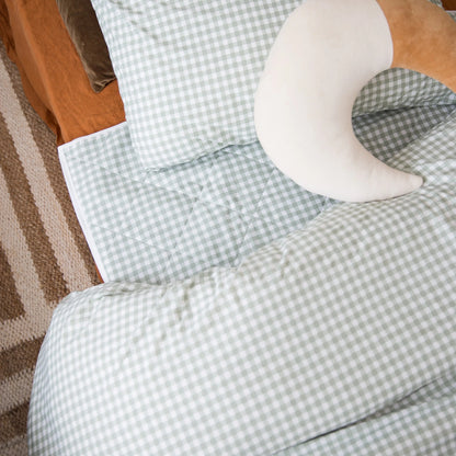 Sage Gingham Waterproof Doona Cover