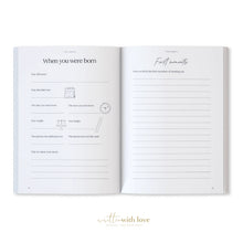 Load image into Gallery viewer, Classic White Linen Baby Memory Book with Keepsake Box