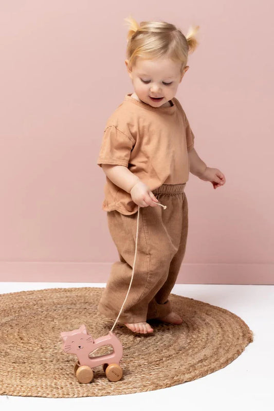 Mrs Cat Wooden Pull Along Toy