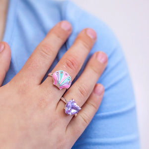 Purple Heart of the Ocean Ring